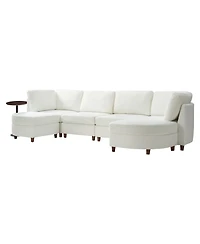 Hulala Home Dayman 6-Piece Modern Storage Convertible Sectional Sofa with End Table