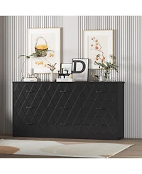 gaomon 9 Drawer Dresser, 63 in Black Dresser for Bedroom with Power Outlet