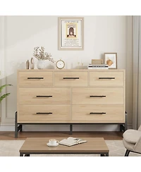 gaomon 52" Wide 7-Drawer Dresser, Freestanding Wooden Closet Storage Chest for Bedroom, Living Room, Entryway