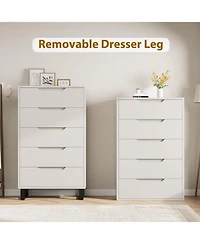 gaomon 5 Drawer Tall Dresser for Bedroom, 50" Vertical Storage Chest Organizer Living Room, Entryway, Ash Grey