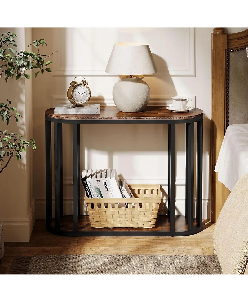 Tribesigns Narrow End Table with Storage, 31.5"D x 11.81"W x 23.62"H (1)