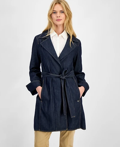 Nautica Women's Denim Trench Coat