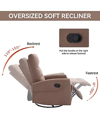Boyel Living Manual Recliner Chair with Rocker and Swivel Fabric for Room