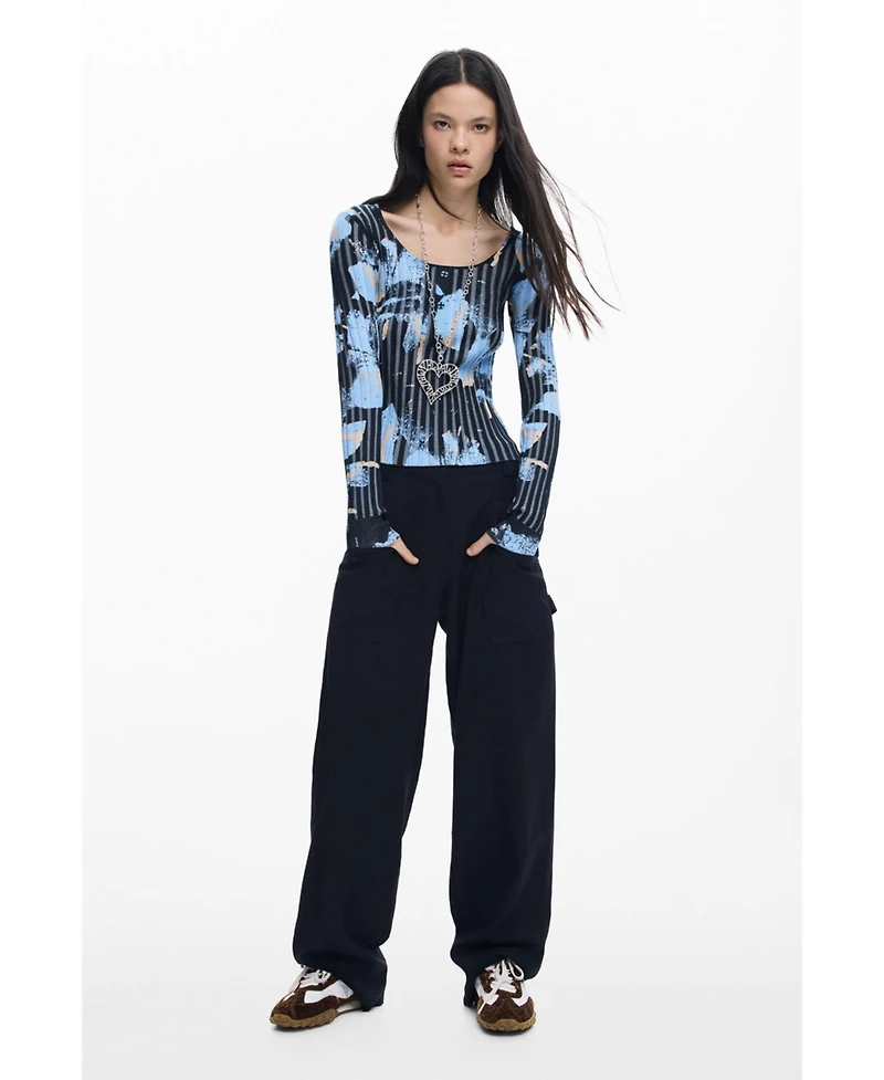 Desigual Women's Fine Floral-Texture Sweater