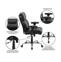 Emma+Oliver 400 lb. Big & Tall Mid-Back Swivel Clean Line Stitch Ergonomic Task Office Chair