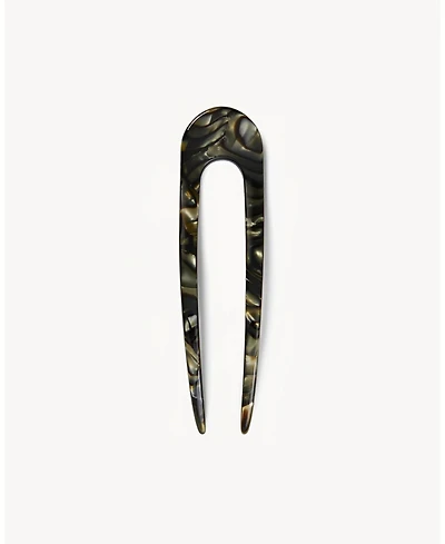 Machete French Hair Pin in Midnight Horn