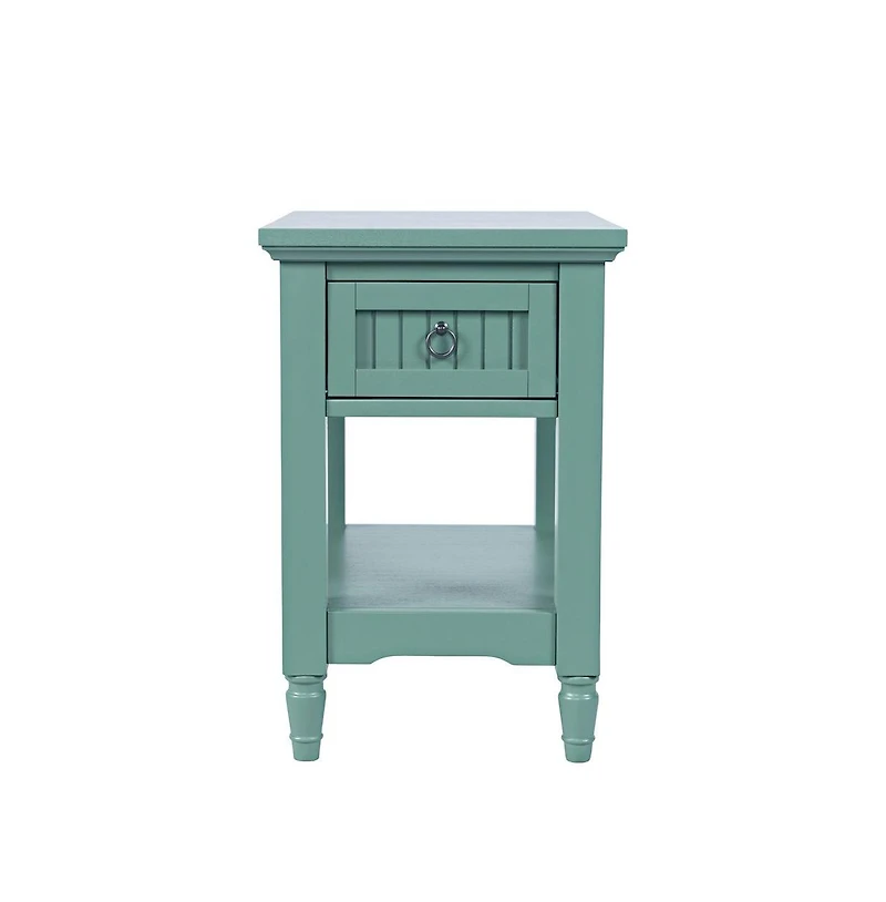 Jofran Westport Modern Farmhouse Chairside End Table with Storage Shelf