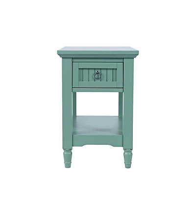 Jofran Westport Modern Farmhouse Chairside End Table with Storage Shelf