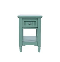 Jofran Westport Modern Farmhouse Chairside End Table with Storage Shelf