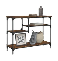 vidaXL Console Table Smoked Oak Engineered wood, metal 39.4 x 13.8 in