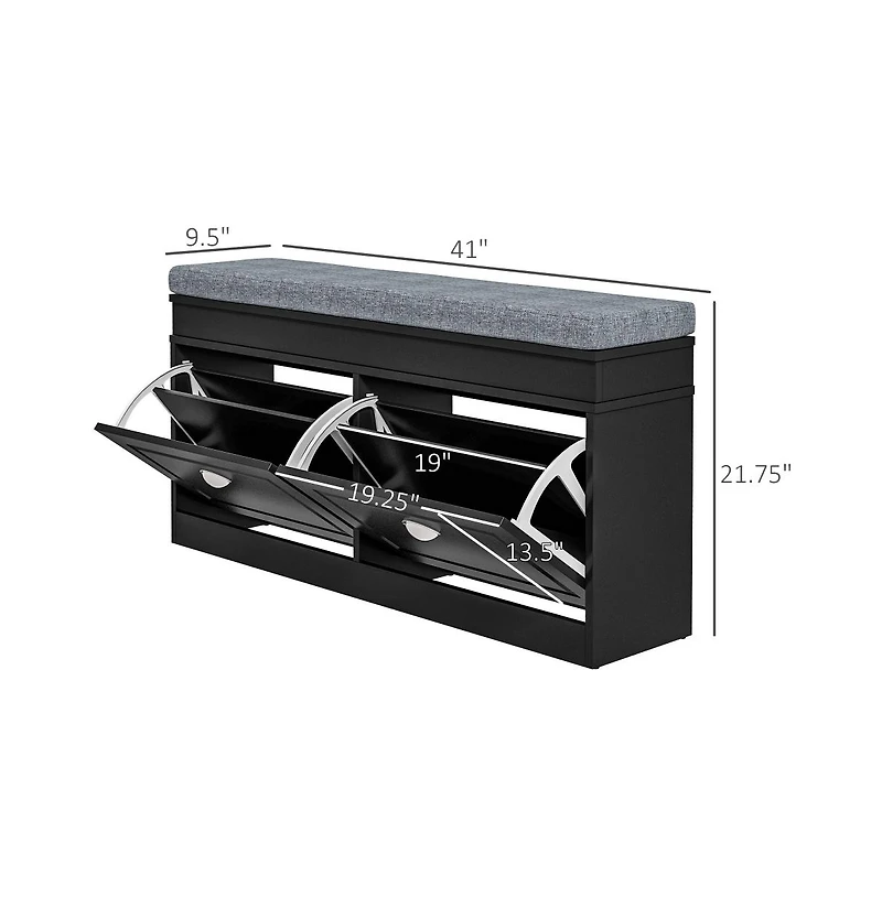 Slickblue Shoe Organizer Bench with Seat and Lower Shelf