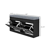 Slickblue Shoe Organizer Bench with Seat and Lower Shelf