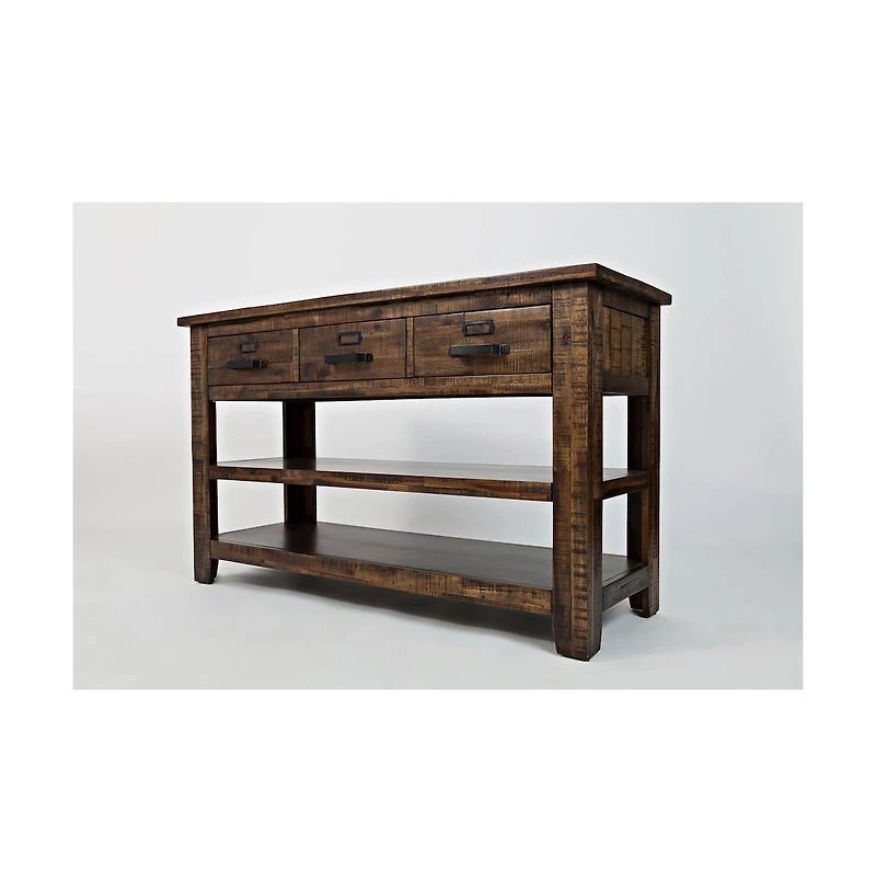 Jofran Cannon Valley Distressed Industrial 50" Sofa Table