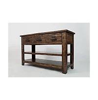 Jofran Cannon Valley Distressed Industrial 50" Sofa Table
