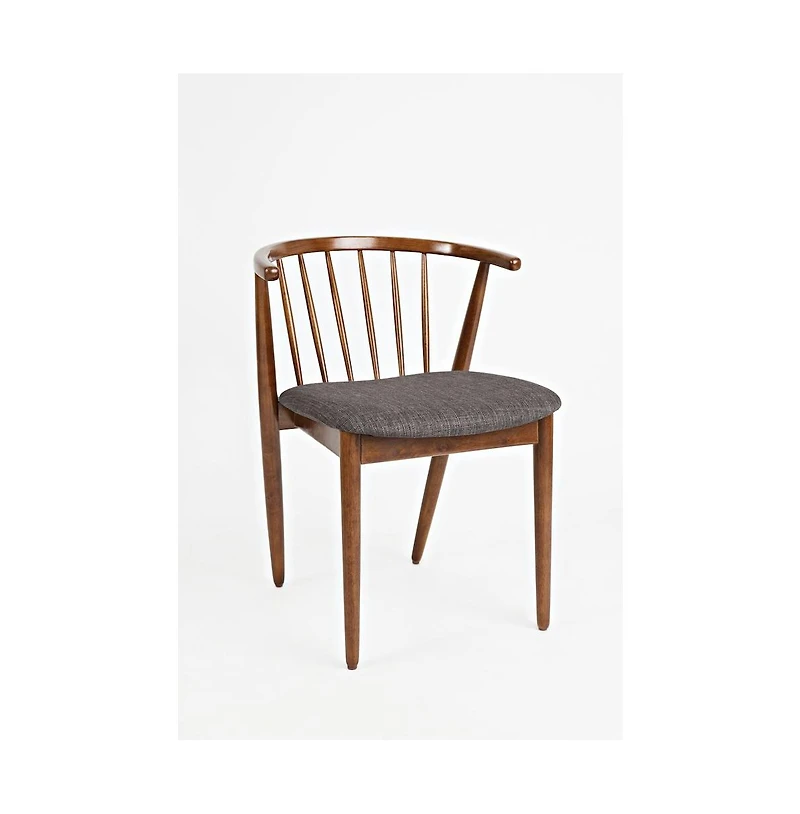 Jofran Denmark Upholstered Mid-Century Modern Curved Back Side Chair (Set of 2