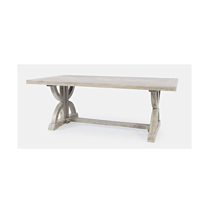 Jofran Fairview Transitional Herringbone Distressed Acacia Coffee Table