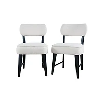 Wes Mid-Century Modern Boucle Upholstery Dining Chair (Set of 2)