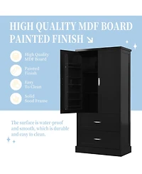 Lovmor Adjustable Shelf Storage Cabinet with Door Shelves