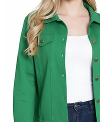 Ny Collection Petite Long Sleeve Ponte Cropped Jacket