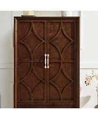 Streamdale Furniture 53.5" Mid Century Modern Walnut Kitchen Pantry Storage Cabinet with Doors & Drawers