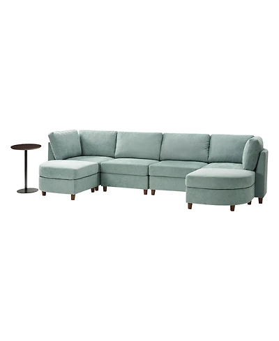 Hulala Home Dayman 6-Piece Modern Storage Convertible Sectional Sofa with End Table