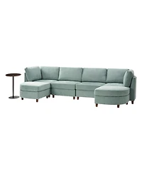 Hulala Home Dayman 6-Piece Modern Storage Convertible Sectional Sofa with End Table
