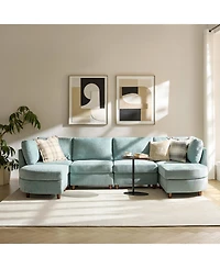 Hulala Home Dayman 6-Piece Modern Storage Convertible Sectional Sofa with End Table