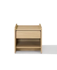 LuxenHome Hazel Oak Manufactured Wood 1-Drawer 1-Shelf 15.5" H End Table and Nightstand