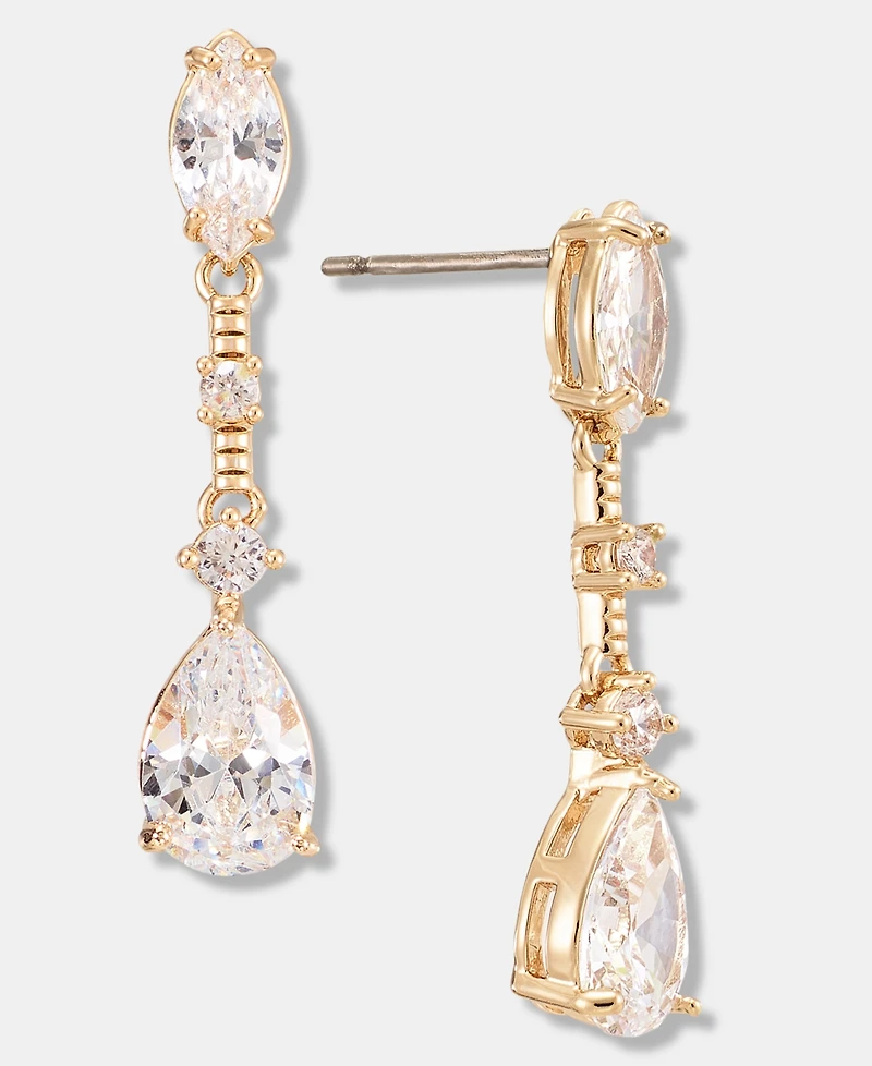 Anne Klein Cubic Zirconia Linear Drop Earrings