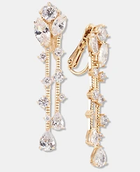 Anne Klein Crystal Cluster Clip-On Linear Drop Earrings