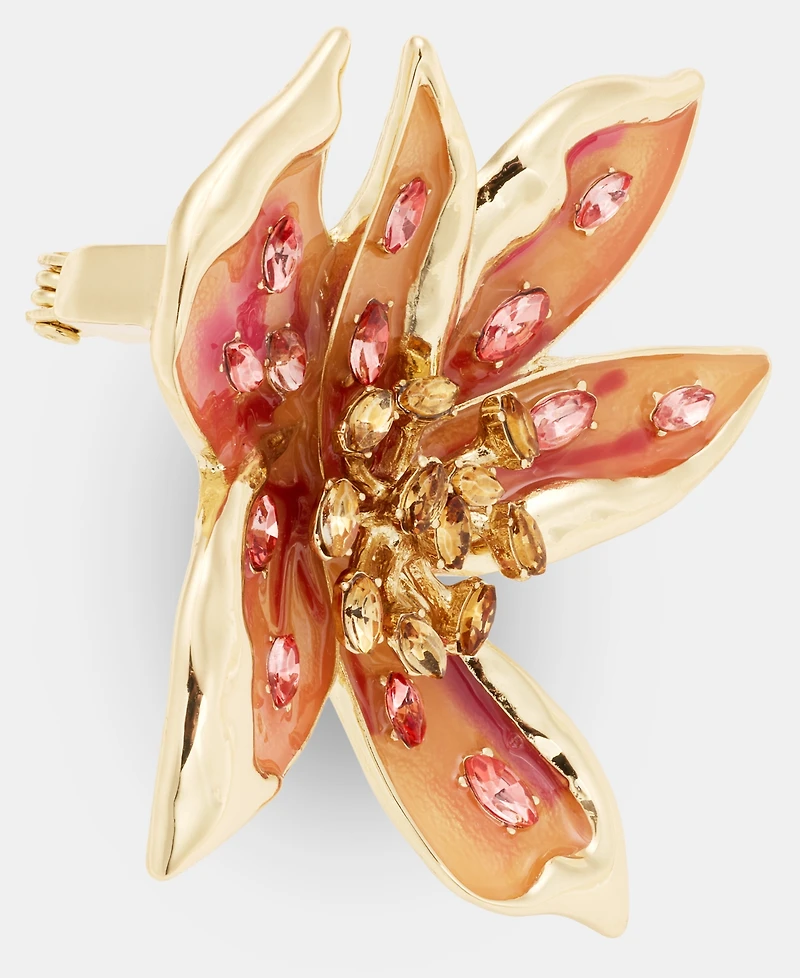 Anne Klein Crystal Flower Pin