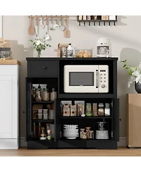 gaomon Storage Cabinet with Adjustable Shelves & Microwave Stand, Buffet Sideboard with Drawer