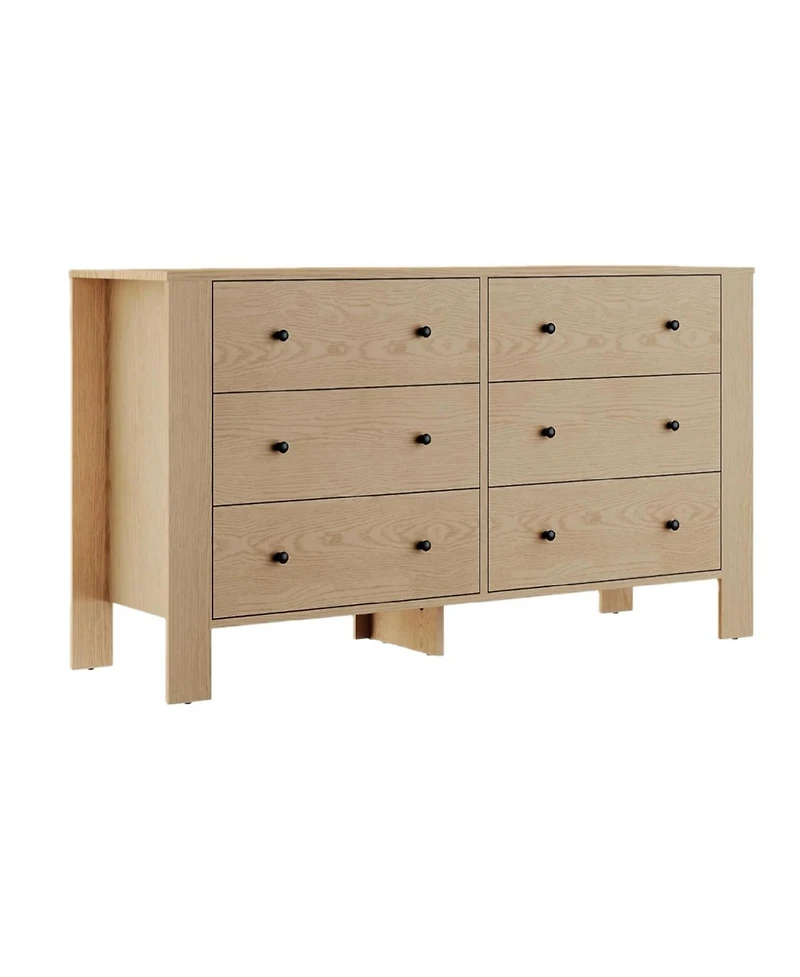 Gaomon 6 Drawer Dresser for Bedroom, Modern Wide Dresser Organizer with Storage Drawers