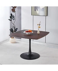 Boyel Living 42 Inch Square Dining Table for 4-6 Person, Modern Table with Sturdy Metal Pedestal Base