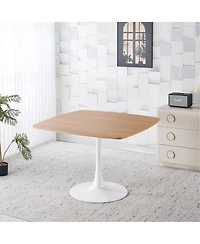 Boyel Living 42 Inch Square Dining Table for 4-6 Person, Modern with Sturdy Metal Pedestal Base