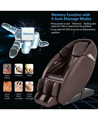 Costway Full Body Zero Gravity Sl Track Massage Chair w/ Negative Ion Generator