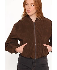 Petal and Pup Women's Goldie Faux Suede Bomber Jacket
