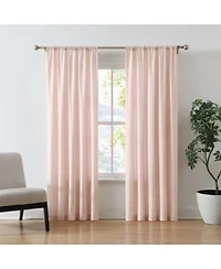 Brooklyn Loom 100 Cotton 200 Thread Count Percale Drape Pair 2 Piece Window Curtain