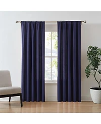 Brooklyn Loom 100% Cotton 200 Thread Count Percale Drape Pair 2 Piece Window Curtain