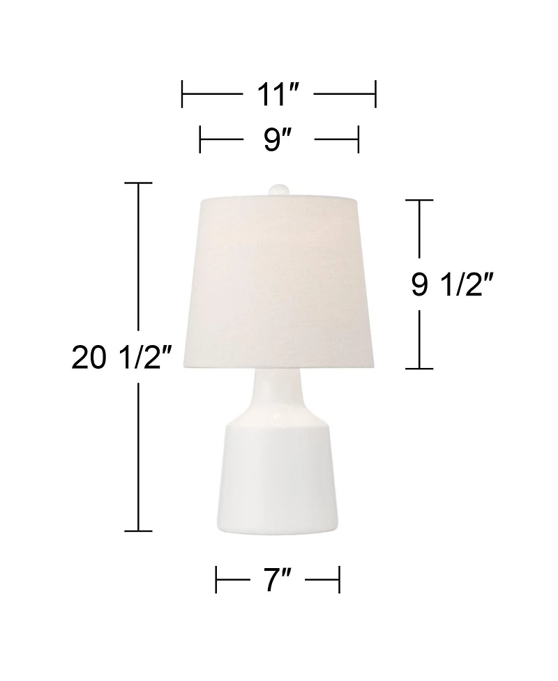 360 Lighting Tango 20 1/2" High Small Modern Coastal Accent Table Lamps Set of 2 White Ceramic White Shade Living Room Bedroom