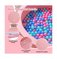 Hongge 42.5 Inch Round Foam Ball Pit with Washable Pu Cover