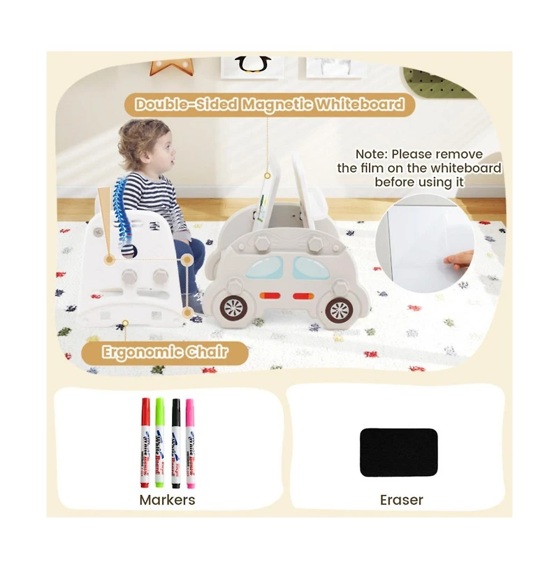 Hongge 5 1 Convertible Toddler Slide and Art Easel Set
