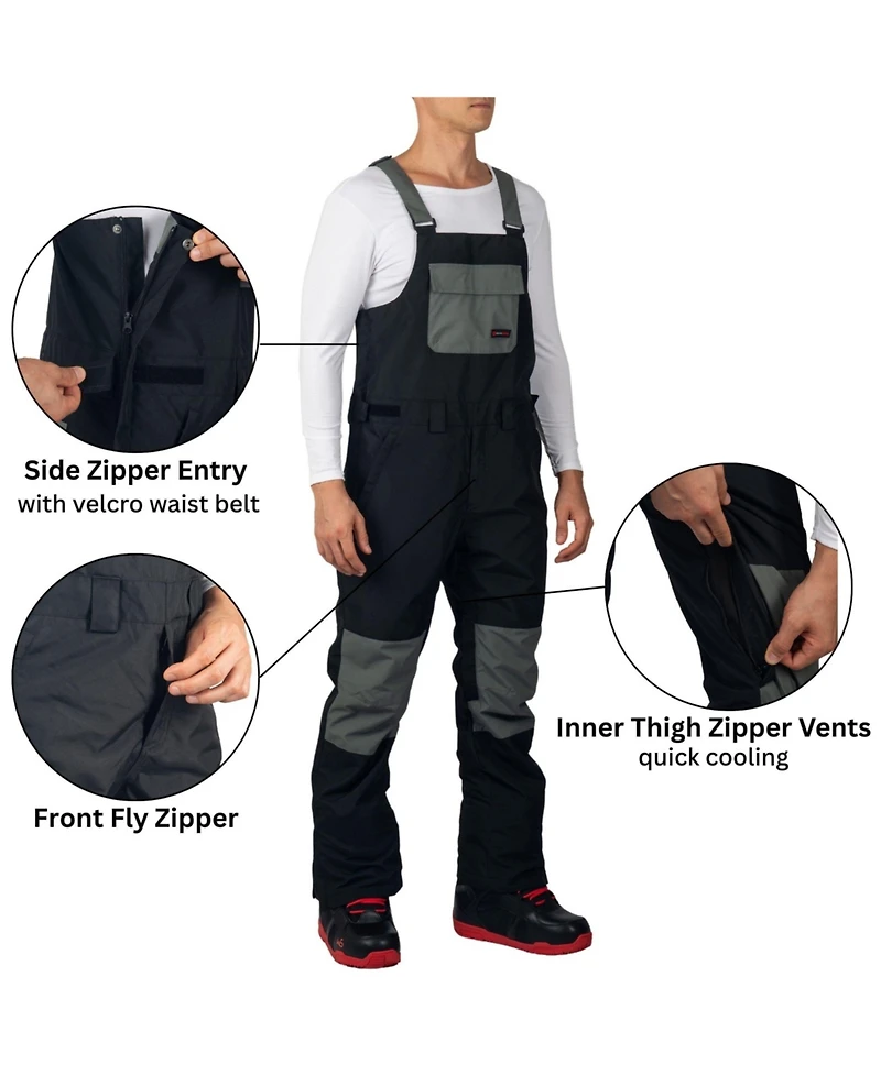 Alpine Swiss Men's Snow Bib 10K Waterproof Ski Overalls Insulated Snowboard Pants
