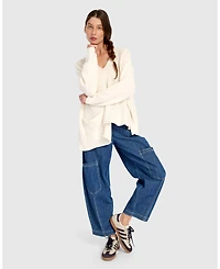 Alembika Women's Denim Papaya Relaxed Pants