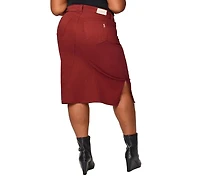 Slink Jeans Women's Midi Skirt with Side Vents