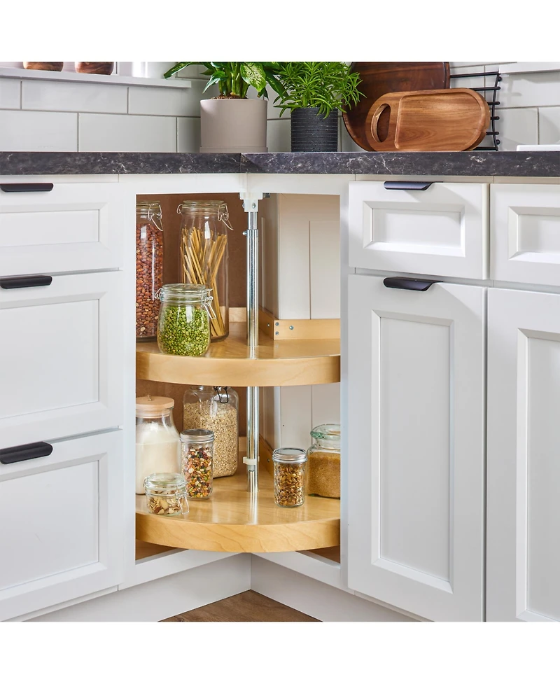 Rev-a-Shelf 28" Lazy Susan Pie-Cut Banded Wood, 2-Shelf