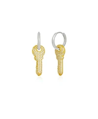 Spero London Key Silver Hoop Sterling Earring