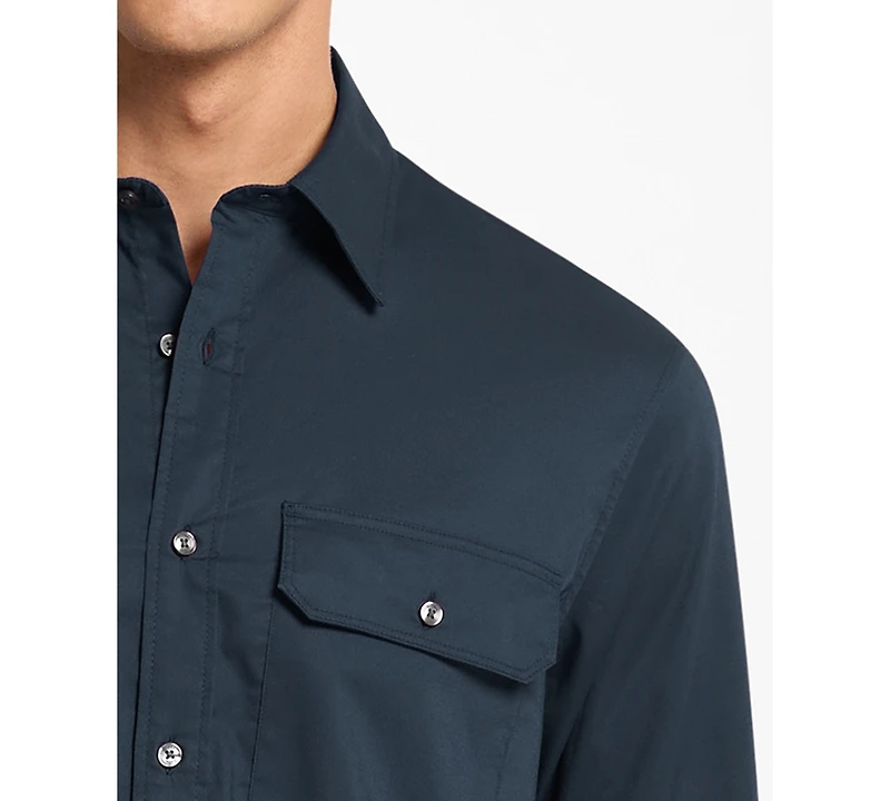 Michael Kors Men's Two Pocket Garment Dye Classic-Fit Shirt