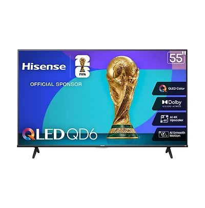 Hisense 55" QD6 Series 4K Qled Smart Fire Tv with Quantum Dot Color, Dolby Vision Hdr & Dts Audio