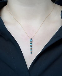Macy's London Blue Topaz (2 ct. t.w.) Drop Pendant Necklace in 14k Yellow Gold